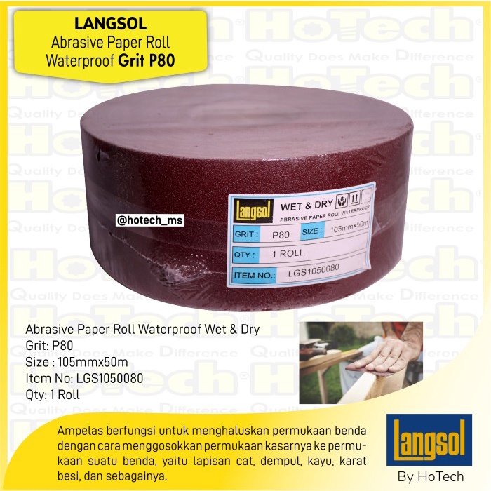 ✅New Ori Kertas Amplas Roll  Langsol  Abrasive Cloth Roll Waterproof P80 Bisa Sameday