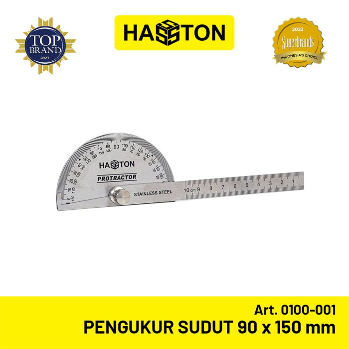 

Promo Hasston Pengukur Sudut / Penggaris Sudut / Protactor (0100-001)