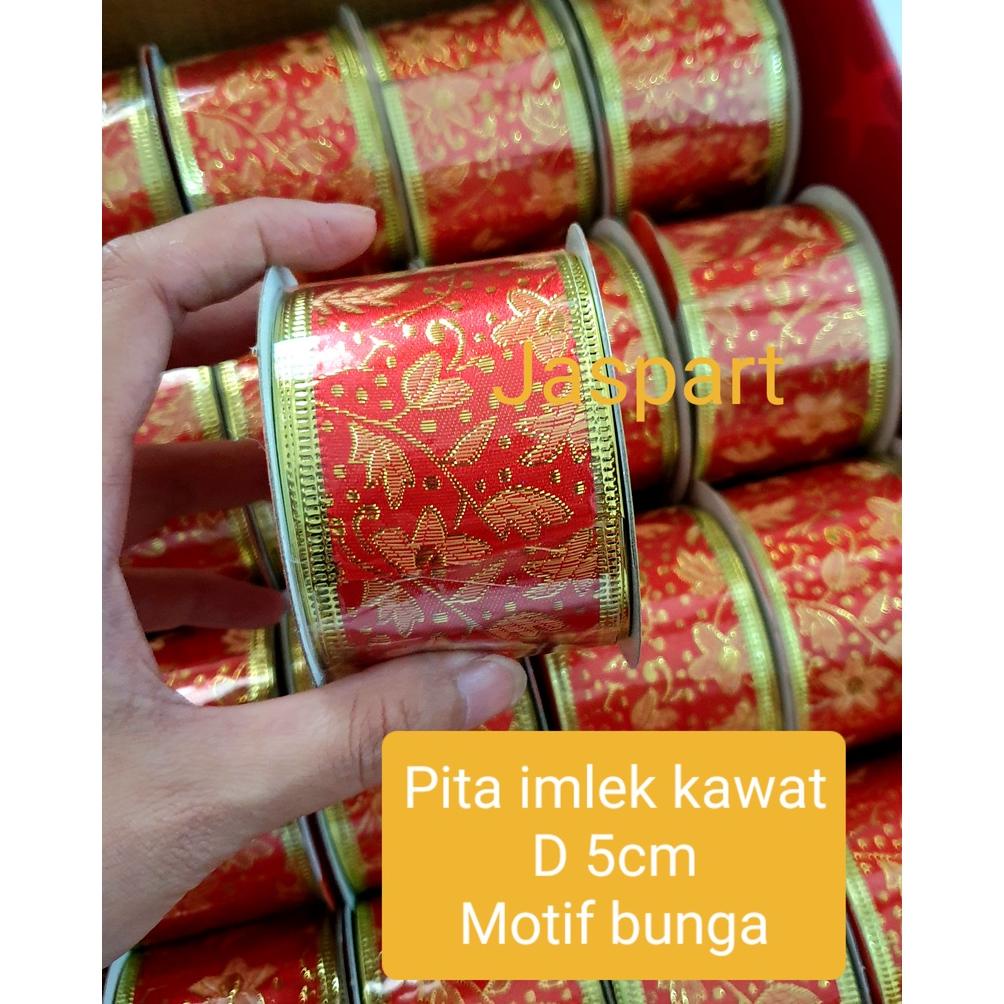 

Pita Glitter Imlek Pinggir Kawat Pita Parcel Pita Imlek Cny Pita Hiasan Cantik Lebar Besar 2.5 5 6.5 Cm Warna Emas Gold