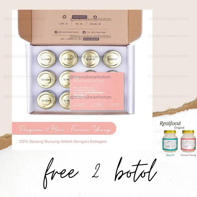 

{SALE} Realfood Forever Young 14jar(1dus+bonus 2botol) minuman sarang walet {Terlaris}