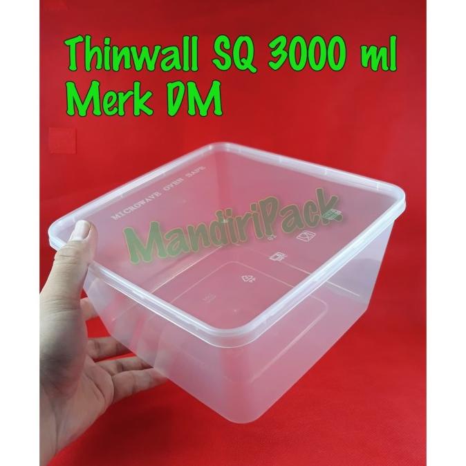 Thinwall Square 3000 Ml / Thinwall Kotak ( Sq ) 3000 Ml Dm Isi 25 Kode 1458