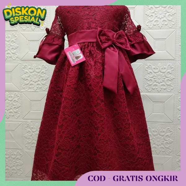 Sress Anak Natal Drwss Umur 4 5 6 7 8 9 10 11 12 Tahun Pakaian Drws Natal Merah Baju Anaj Kegereja D
