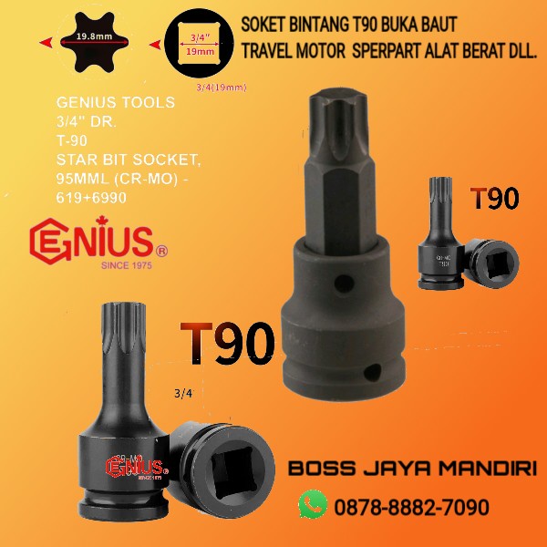 ✅New Kunci Sok Bintang T90 Alat Buka Baut Travel Motor Alat Berat Bisa Sameday