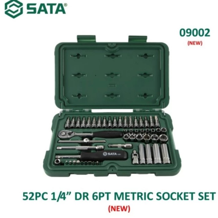 ✅New Sata1/4Dr 6Pt Metric Socket Set 52Pc Kunci Socket Set 09002 Terbatas
