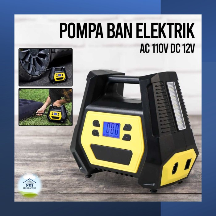 ✅Baru Pompa Ban Elektrik Digital Tire Inflator Portable Ac 110 V Dc 12V Limited
