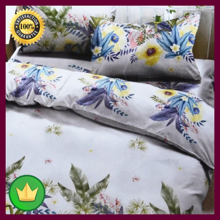 [New] Krishome Bedcover Leaf Size King - Putih Bisa Sameday