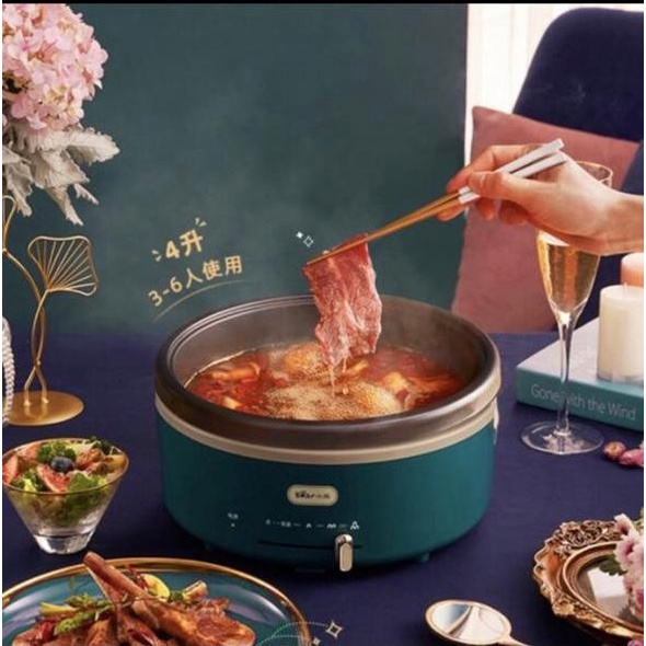[New] Bear Electric Hotpot 4 Liter Panci Shabu Sukiyaki Steamboat Grill Bisa Sameday