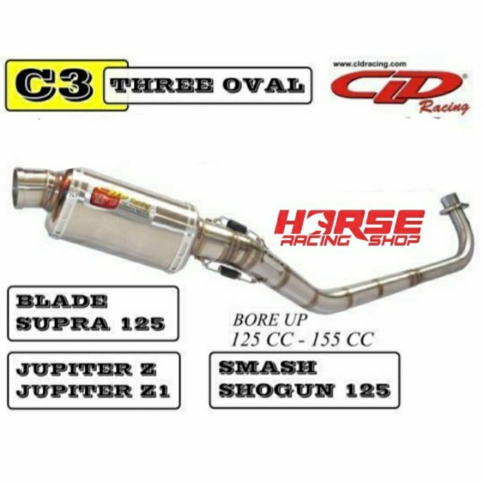 ✨Termurah Knalpot Cld Racing Jupiter Z Vega R Type C3 Oval Doff Limited