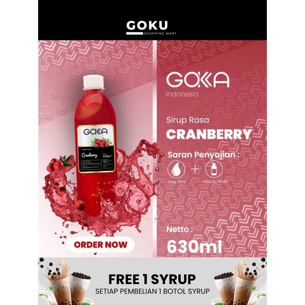 

Minuman Sirup 630ml Gokka Syrup Rasa Cranberry