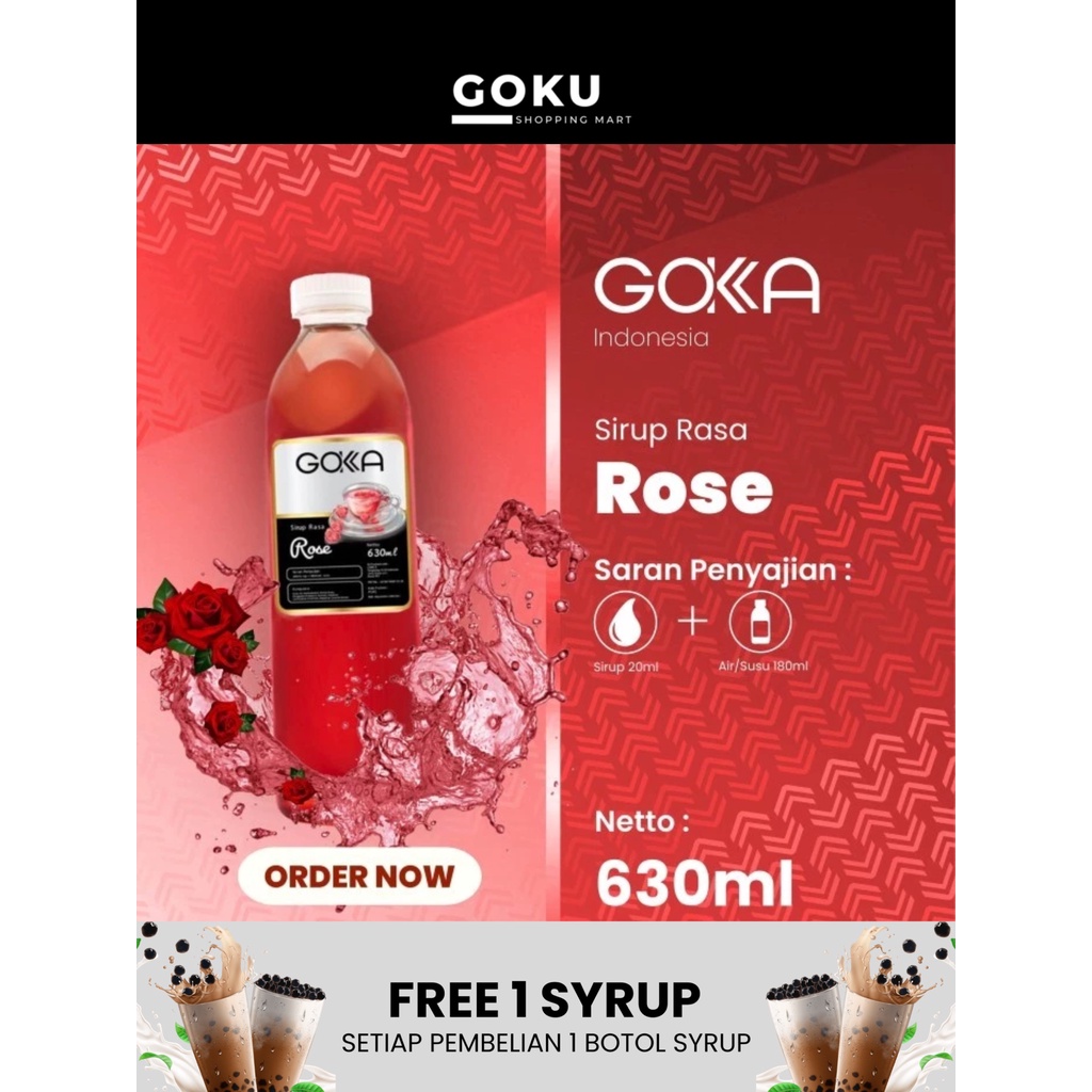 

Minuman Sirup 630ml Gokka Syrup Rasa Rose
