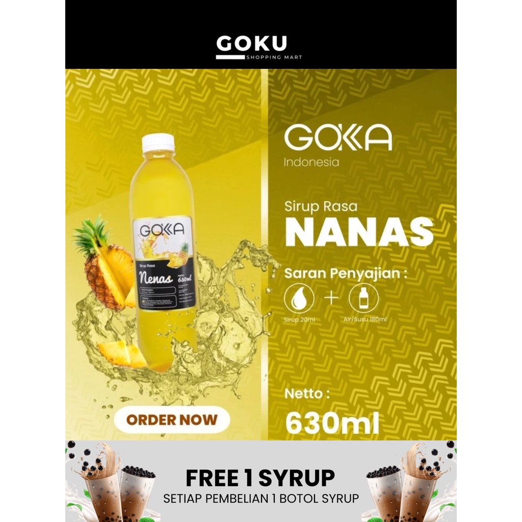 

Minuman Sirup 630ml Gokka Syrup Rasa Nanas