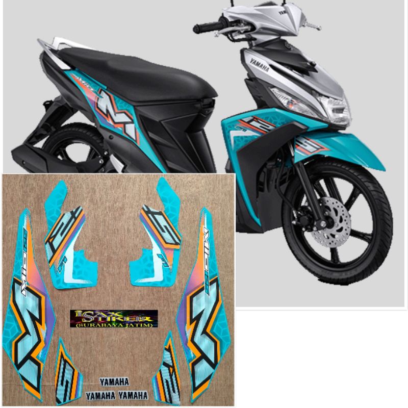 Striping Original Yamaha Mio M3 FI 125 hijau toskah tahun 2023