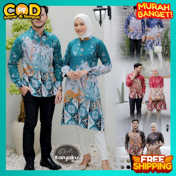 Tunik Kemeja Dewasa M L Xl Xxl Kmeja Long Tunik Btk Copel Batik Coupl Modern Bstik Tunika Kopel Atas
