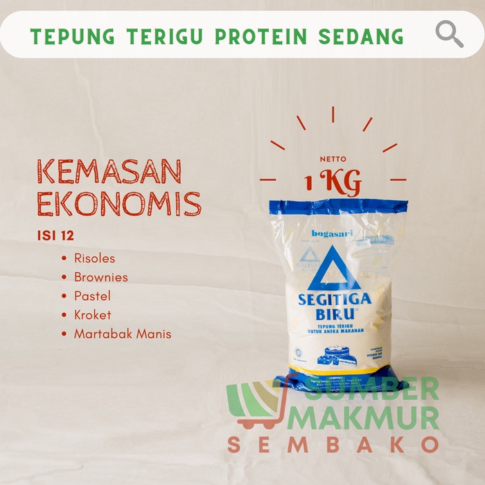 

Disc!! TEPUNG TERIGU SEGITIGA 1 KG PER DUS/ ONLY]