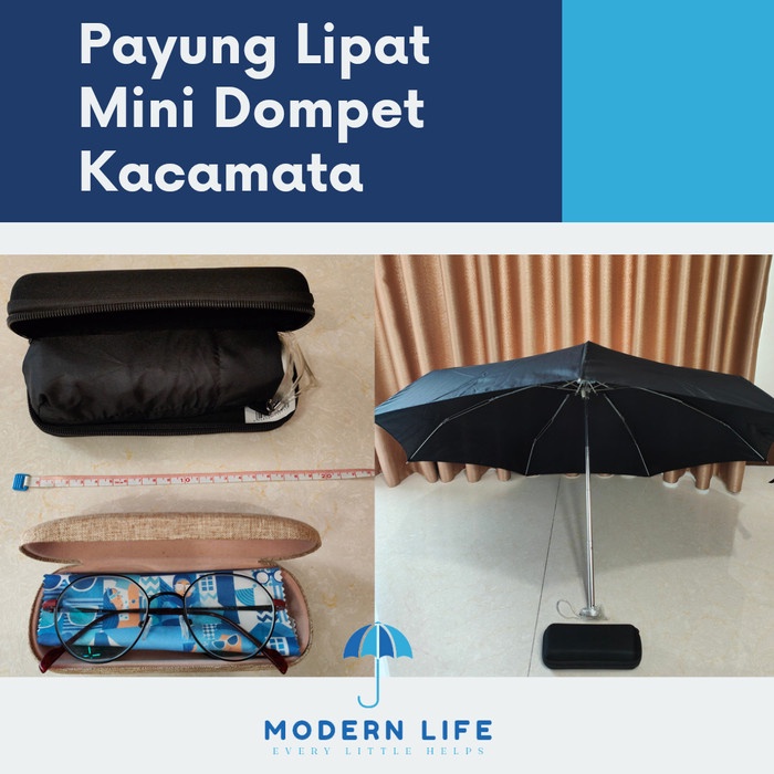 PAYUNG LIPAT MINI DOMPET KOTAK KACAMATA DENGAN SARUNG DAN KOTAK ORIGINAL