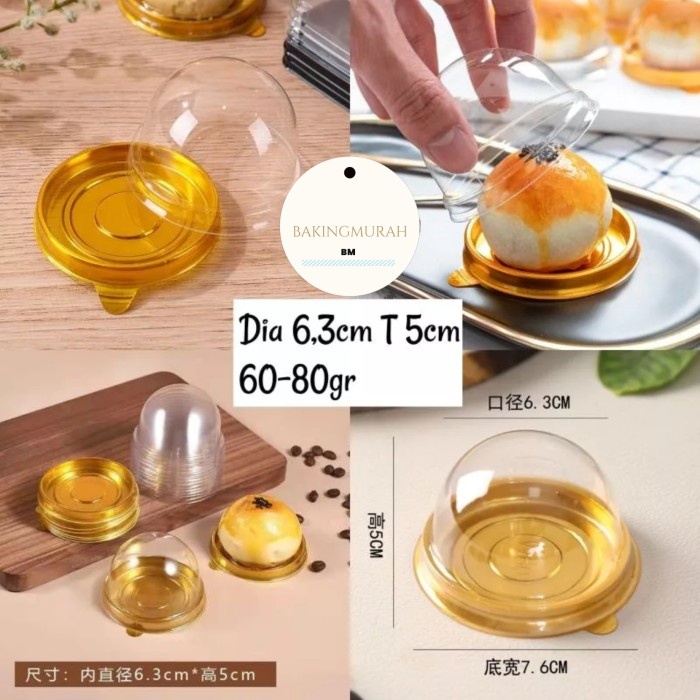 50pcs tray tutup mika mooncake tray bulat mooncake tray mika kue bula