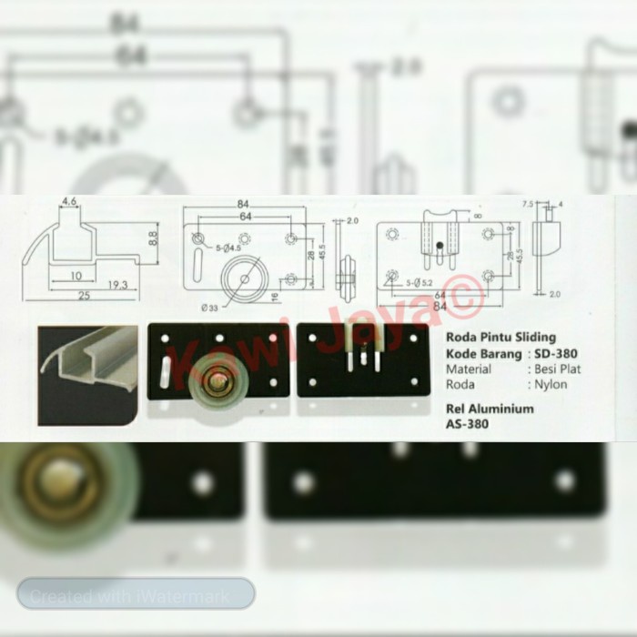 Rel Pintu Sliding untuk Lemari AS-380 Huben