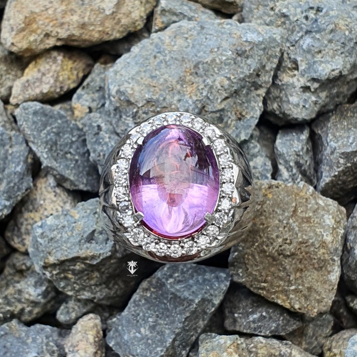 Batu Natural Kecubung Bungur Tanjung Bintang 7.55 Ct No Treatment Memo