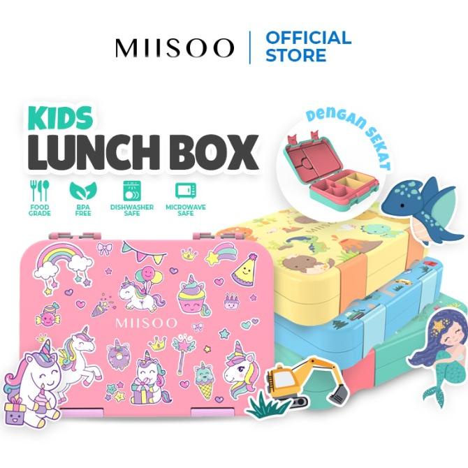 MIISOO Lunch Box Tritan Kotak Bekal Makan Kotak Makan 6 Sekat BPA FREE