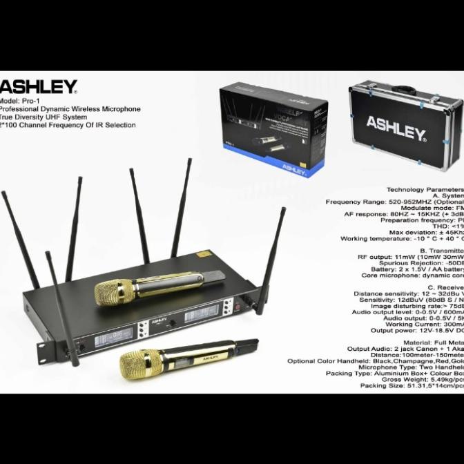 Mic wireless Ashley PRO 1 original ashley PRO1 free koper ashley Pro 1
