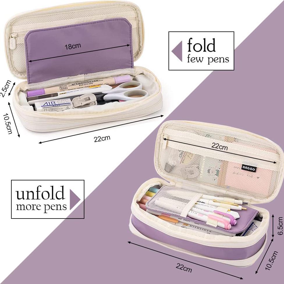 

Bisa COD Angoo Kawaii Pencil Cases Large Capacity Pencil Bag Pouch Holder Box for Girls Office Student Stationery Organizer School Supplies Sale