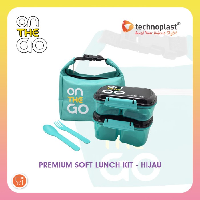 Promo Onthego Premium Soft Lunch Kit / Lunch Box Set / Tas Bekal