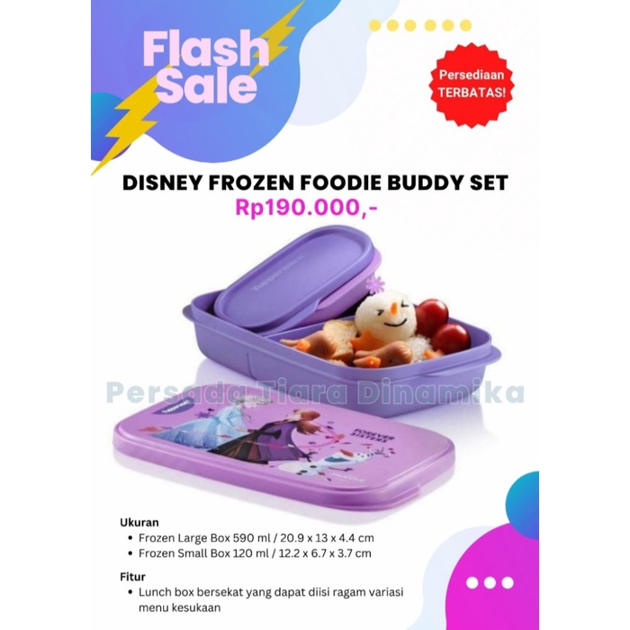 Promo Tupperware Disney Frozen Foodie Buddy Set - Lunch Box Set Disney