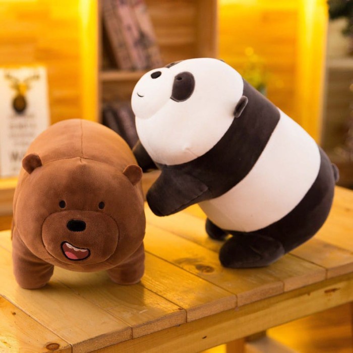 Boneka We Bare Bears Miniso Grizzly/ Boneka Panda / Boneka Ice Bear