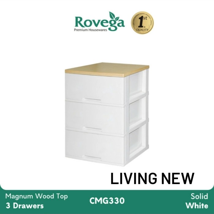 Promo Drawer Laci 3 Susun Rovega / Lemari Plastik Rovega Magnum 3 Susun Terbaru Laci
