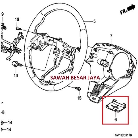 Cod - Cap Body Cover Tutup Bawah Steer Stir Honda Crv Re Gen 3 Original Kode 003