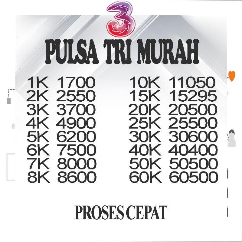 Pulsa 3 Termurah