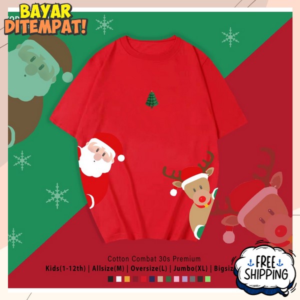 Seragam Natalan Merah Hijau Kado Natal Baju Kaos Bunda Maria Rohani Kristen Shirt Dewasa Baju Natala