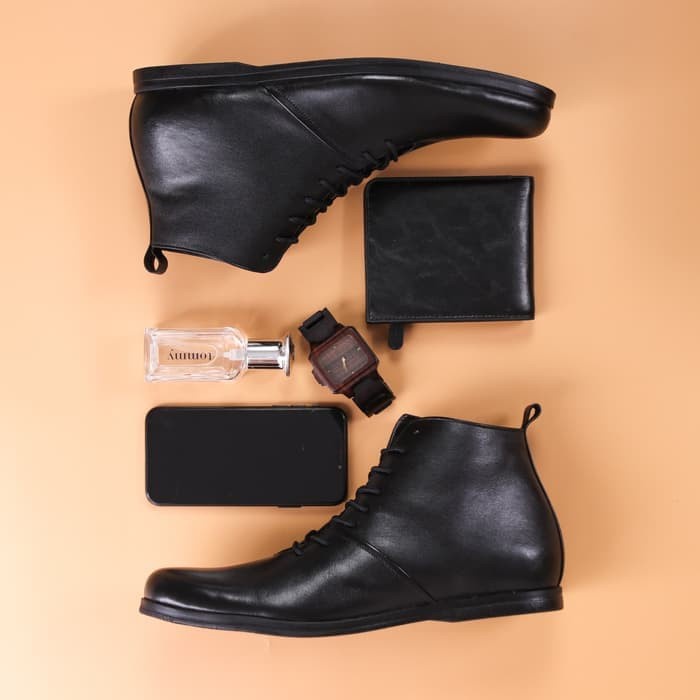 SEPATU BOOT CASUAL KULIT ASLI SEPATU BOOT BRODO MODEL ROMANO ORIGINAL