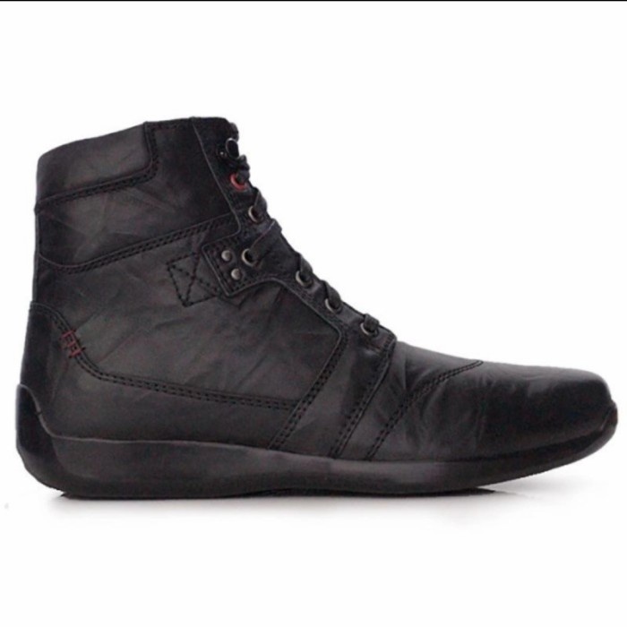 GINO MARIANI ELARIO 6 SEPATU BOOTS PRIA CASUAL ORIGINAL KULIT - HITAM, ORIGINAL