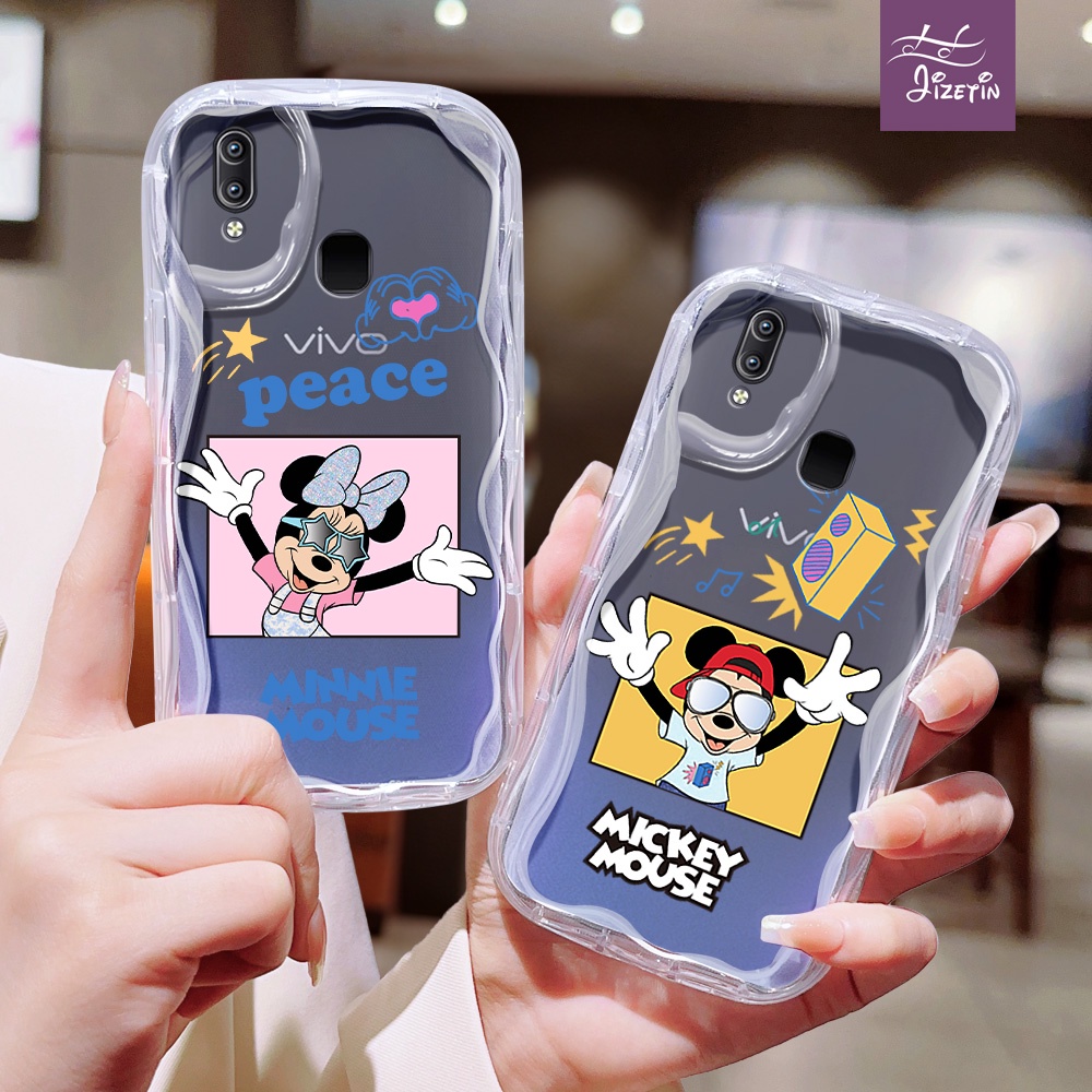 Minnie dan Mickey dengan Kacamata Hitam Casing ph bentuk aneh untuk for vivo Y95 Y93/S Y91/I/C Y90 Y