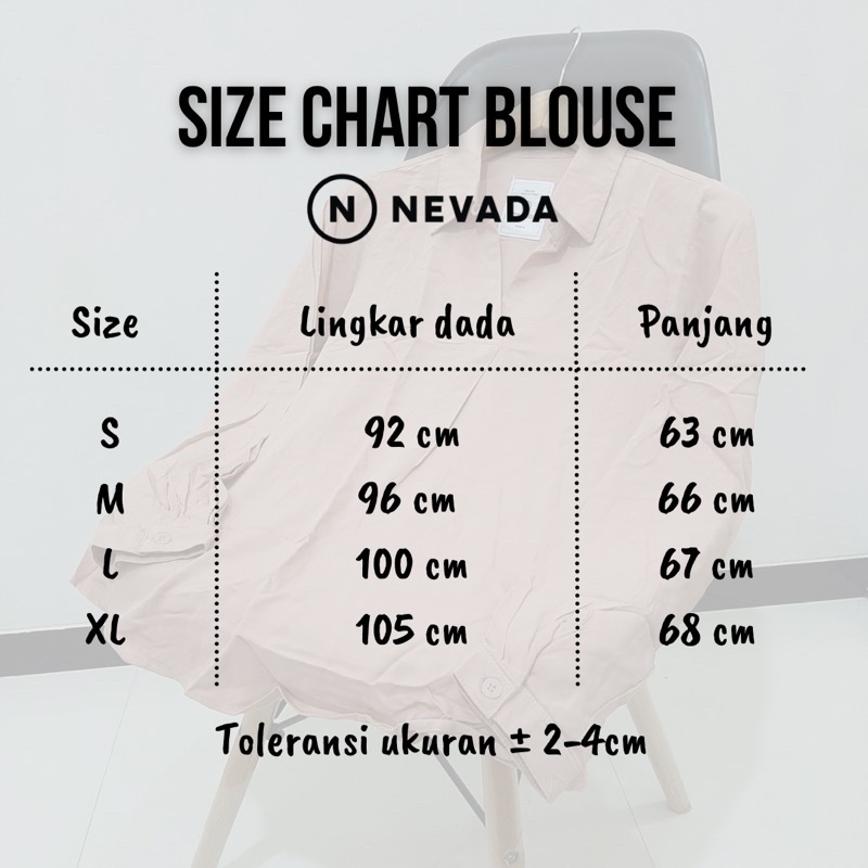 STYLISH MODERN!! Blouse Nevada Original rayon twill Atasan wanita kemeja polos cewek lengan panjang