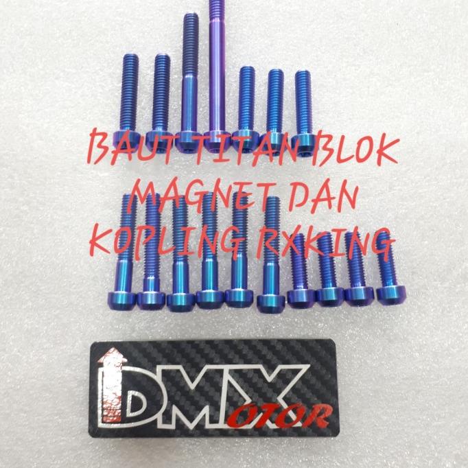 PAKETAN BAUT BLOK MAGNET DAN KOPLING RXKING TITANIUM ORIGINAL