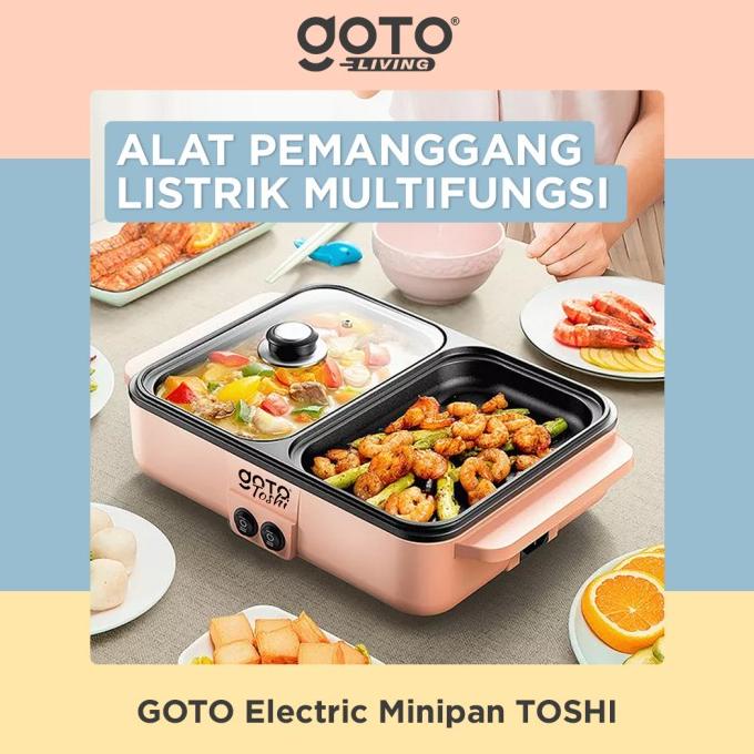 Goto Toshi Minipan Electric Hotpot Alat Panggangan Grill Pan BBQ 2in1