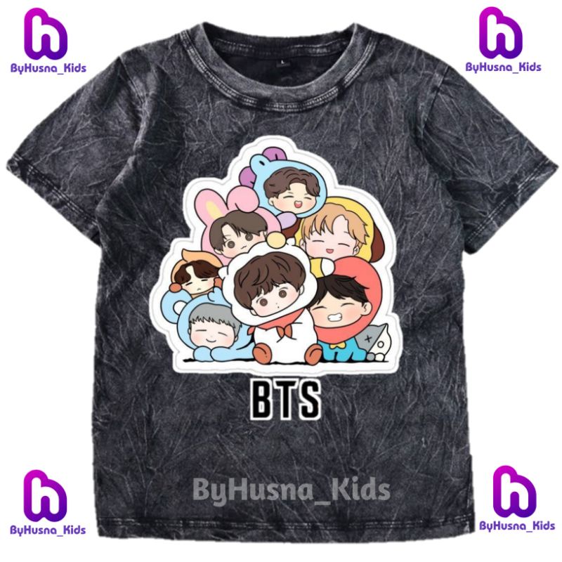 BTS BT21 BAJU ANAK KAOS WASHED ANAK BALITA BATITA PEREMPUAN BTS BT21