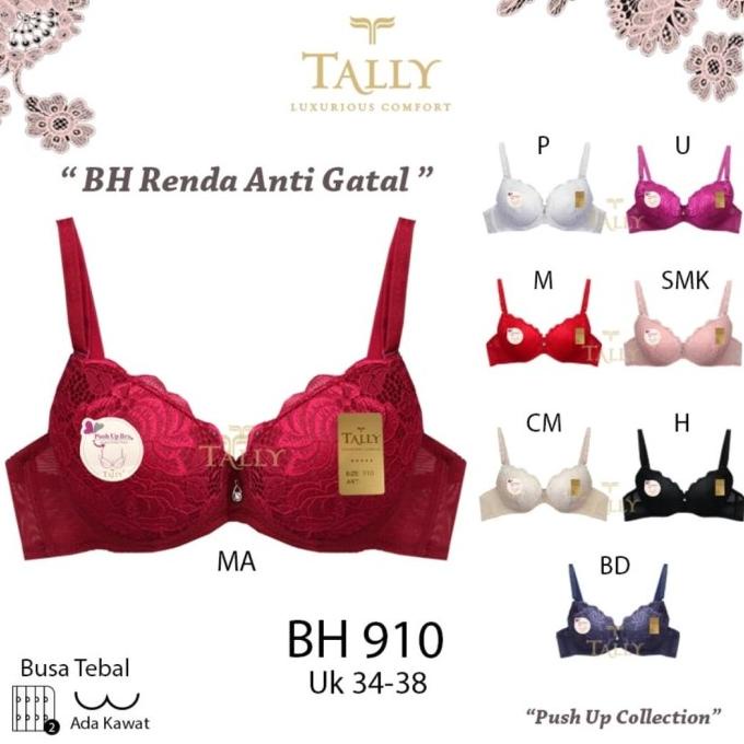 Tally 910 bh push up cantik busa tebal kawat size 32-38
