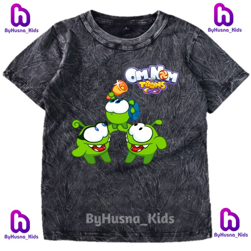 OM NOM TOONS BAJU KAOS  WASHED ANAK OMNOM OM NOM  BAHAN PREMIUM