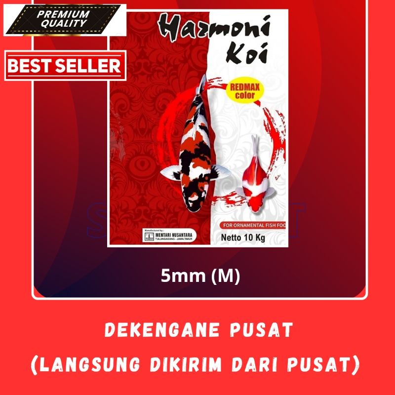 Pakan Koi Harmoni 10kg 5mm RedMax Color - Pakan Untuk Memperkuat Pigmen Warna Air