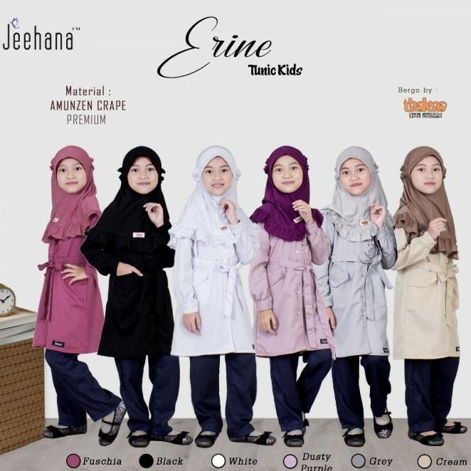 BAJU ATASAN Tunik Anak Perempuan Muslim Erine Jhn Seri Couple