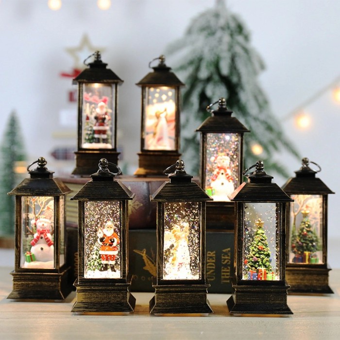 ] GROSIR Lentera Kecil Snow Globe Murah Kotak Lampu LED Souvenir Natal