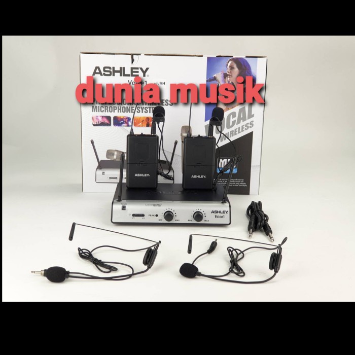 Mic Wireless Profesional ASHLEY VOICE 1 Bando + Jepit