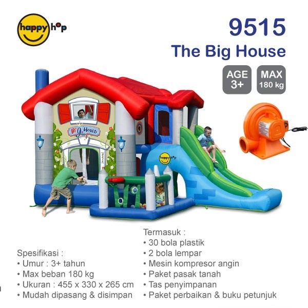 Happy Hop Balon The Big House Perosotan Playground Mainan Rumah Anak Ready