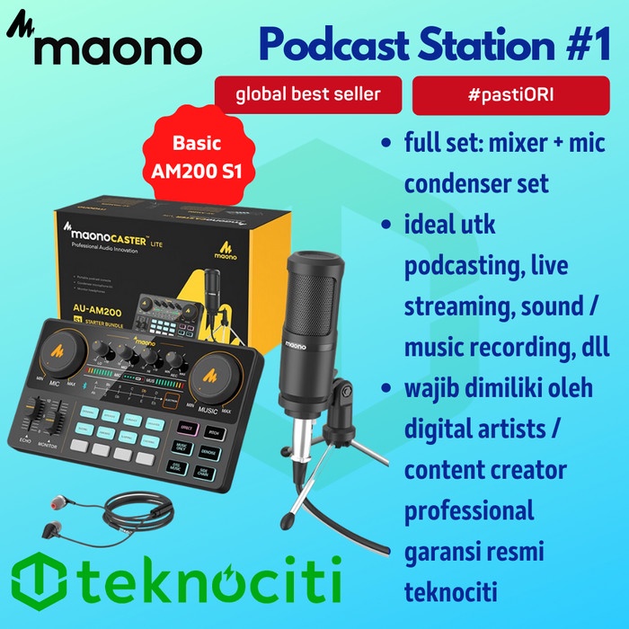 MAONO Maonocaster AM200 S1 Full Set Mic Podcast Recording Streaming