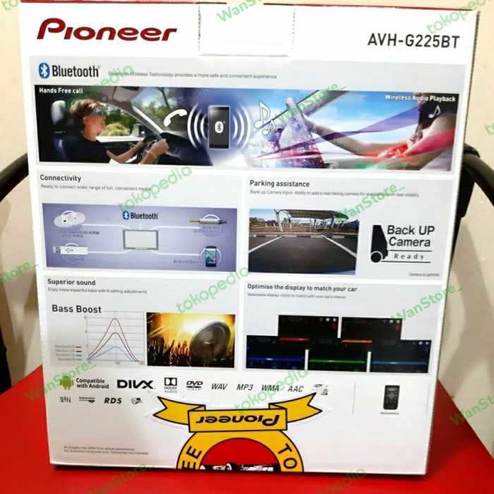 Terbaru Head Unit Pioner Avh G225Bt Bluetoot Usb Free Ongkir