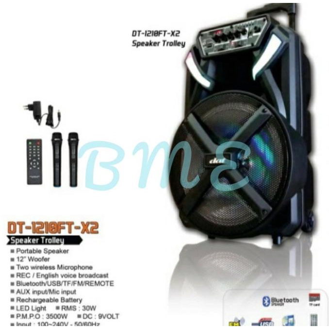 Speaker Dat DT 1210 FT X2 Bluetooth Speaker Portable Wireless 1210FTX2