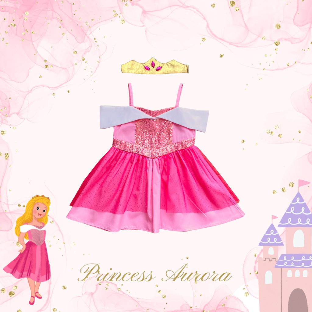 Princess Aurora Dress / Aurora Disney Dress / Dress Princess Anak